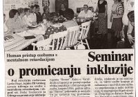 2001 23.5. Prof.dr.sc. Borka Teodorović održala stručni seminar za inkluziju u Varaždinu