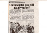 2001 8.10. Gimnazijalci druže se sa članovima kluba Sunce