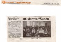 2003 14.12. Riječ života u Glazbenoj školi darivao 400 darova Suncu